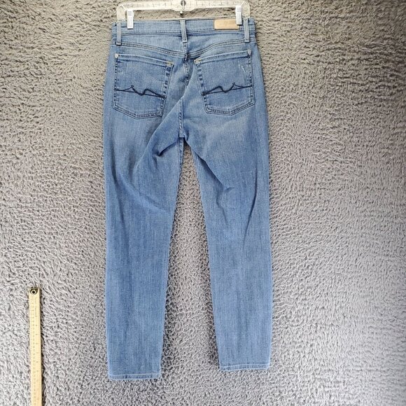 7 For All Mankind Jeans Womens 26 Blue Josefina Luxe Vintage Button Fly Ankle - Picture 15 of 16